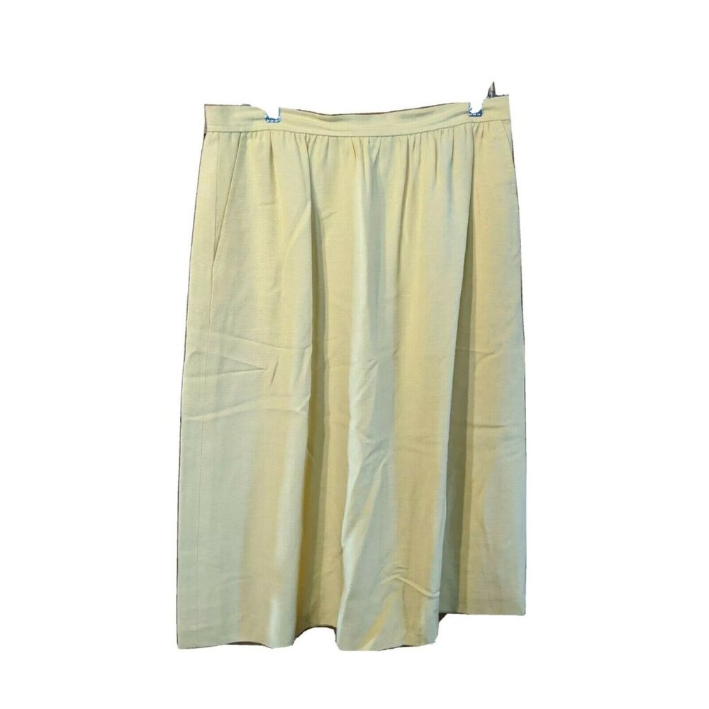 Evan-Picone Size 16 Skirt Yellow Suit Separates A-line Modest